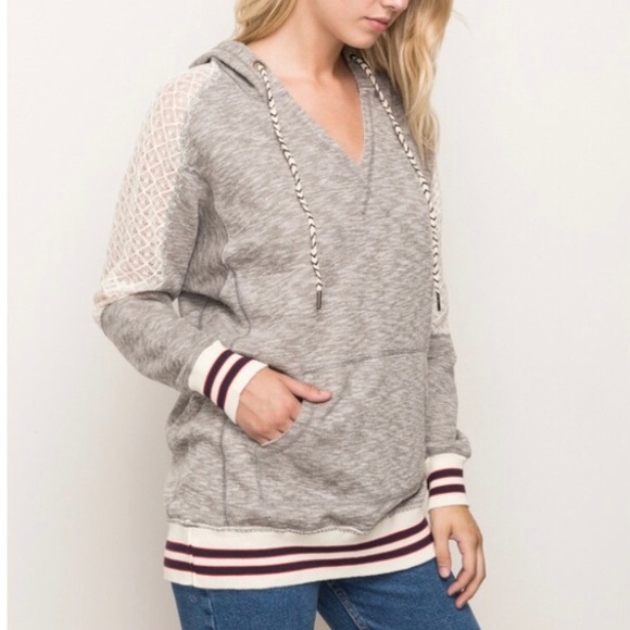 MYSTREE DOLMAN SLEEVE HOODED PULLOVER SWEATER. - Picture 2 of 5